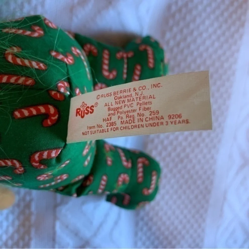 Vintage Russ Troll Christmas Holiday Soft Body‎ Doll With Green Hair
